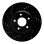 R1 04-12 Chevrolet Malibu Front Left Drilled & Slotted Black Brake Rotor