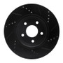 R1 04-12 Chevrolet Malibu Front Left Drilled & Slotted Black Brake Rotor