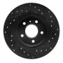 R1 05-05 Buick Terraza Rear Left Drilled & Slotted Black Brake Rotor