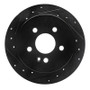 R1 98-05 Mercedes-Benz ML320 Rear Left Drilled & Slotted Black Brake Rotor