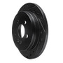 R1 98-05 Mercedes-Benz ML320 Rear Left Drilled & Slotted Black Brake Rotor