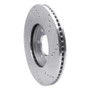 R1 07-24 Infiniti QX56 Front Left Drilled & Slotted Silver Brake Rotor