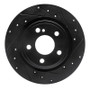 R1 14-20 Infiniti QX30 Rear Right Drilled & Slotted Black Brake Rotor