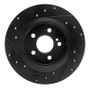 R1 14-20 Infiniti QX30 Rear Right Drilled & Slotted Black Brake Rotor