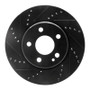 R1 06-11 Mercedes-Benz B200 Front Left Drilled & Slotted Black Brake Rotor