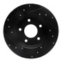 R1 92-05 Buick Park Avenue Rear Right Drilled & Slotted Black Brake Rotor