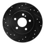 R1 08-15 Mercedes-Benz C250 Rear Left Drilled & Slotted Black Brake Rotor