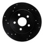 R1 88-88 Pontiac Fiero Front/Rear Left Drilled & Slotted Black Brake Rotor