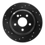 R1 07-13 Mercedes-Benz S550 Rear Left Drilled & Slotted Black Brake Rotor