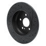 R1 07-13 Mercedes-Benz S550 Rear Left Drilled & Slotted Black Brake Rotor