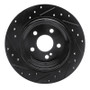 R1 03-06 Mercedes-Benz CL500 Rear Right Drilled & Slotted Black Brake Rotor