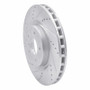 R1 03-08 Infiniti G35 Front Left Drilled & Slotted Silver Brake Rotor