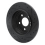R1 03-06 Mercedes-Benz CL500 Rear Left Drilled & Slotted Black Brake Rotor