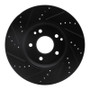 R1 96-11 Chrysler Crossfire Front Right Drilled & Slotted Black Brake Rotor