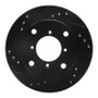 R1 89-01 Chevrolet Metro Front Left Drilled & Slotted Black Brake Rotor