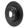R1 98-03 Mercedes-Benz E320 Rear Left Drilled & Slotted Black Brake Rotor