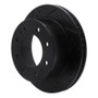 R1 11-25 Chevrolet Silverado 3500 HD Rear Left Drilled & Slotted Black Brake Rotor