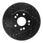R1 90-95 Mercedes-Benz E420 Front Left Drilled & Slotted Black Brake Rotor