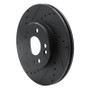 R1 90-95 Mercedes-Benz E420 Front Left Drilled & Slotted Black Brake Rotor