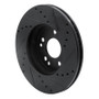 R1 90-95 Mercedes-Benz E420 Front Left Drilled & Slotted Black Brake Rotor