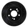 R1 92-94 Mercedes-Benz 500E Rear Right Drilled & Slotted Black Brake Rotor