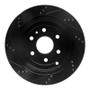 R1 07-17 Buick Enclave Rear Right Drilled & Slotted Black Brake Rotor