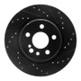 R1 92-99 Mercedes-Benz 500SEL Rear Right Drilled & Slotted Black Brake Rotor