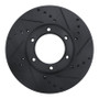 R1 89-93 Toyota Pickup Front Right Drilled & Slotted Black Brake Rotor