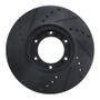 R1 89-93 Toyota Pickup Front Right Drilled & Slotted Black Brake Rotor