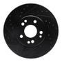R1 90-98 Mercedes-Benz 500E Front Left Drilled & Slotted Black Brake Rotor