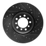 R1 85-91 Mercedes-Benz 300SE Front Left Drilled & Slotted Black Brake Rotor