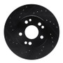 R1 84-95 Mercedes-Benz E300 Front Left Drilled & Slotted Black Brake Rotor