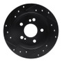 R1 83-95 Mercedes-Benz 300D Rear Right Drilled & Slotted Black Brake Rotor