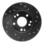 R1 83-89 Mercedes-Benz 190D Front Left Drilled & Slotted Black Brake Rotor