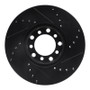 R1 72-80 Mercedes-Benz 280SE Front Left Drilled & Slotted Black Brake Rotor
