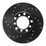 R1 68-76 Mercedes-Benz 220 Front Left Drilled & Slotted Black Brake Rotor
