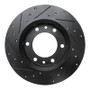 R1 81-85 Toyota 4Runner Front Right Drilled & Slotted Black Brake Rotor