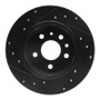 R1 61-91 Mercedes-Benz 220 Rear Right Drilled & Slotted Black Brake Rotor