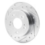 R1 94-98 Nissan 240SX Rear Left Drilled & Slotted Silver Brake Rotor