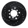R1 65-73 Mercedes-Benz 230S Front Left Drilled & Slotted Black Brake Rotor