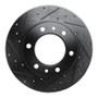 R1 81-85 Toyota Pickup Front Left Drilled & Slotted Black Brake Rotor