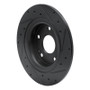 R1 17-20 Honda Civic Sedan Rear Left Drilled & Slotted Black Brake Rotor