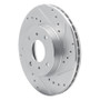 R1 93-06 Infiniti G20 Front Right Drilled & Slotted Silver Brake Rotor