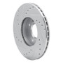 R1 93-06 Infiniti G20 Front Right Drilled & Slotted Silver Brake Rotor
