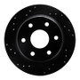 R1 99-07 Chevrolet AVALANCHE 1500 Rear Left Drilled & Slotted Black Brake Rotor