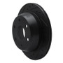 R1 99-07 Chevrolet AVALANCHE 1500 Rear Left Drilled & Slotted Black Brake Rotor