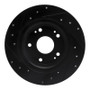 R1 17-20 Honda Civic Sedan Rear Right Drilled & Slotted Black Brake Rotor
