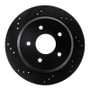 R1 98-05 Chevrolet S10 Rear Left Drilled & Slotted Black Brake Rotor
