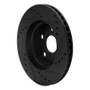 R1 04-09 Toyota Prius Front Left Drilled & Slotted Black Brake Rotor