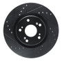 R1 12-16 Honda CR-V Front Left Drilled & Slotted Black Brake Rotor